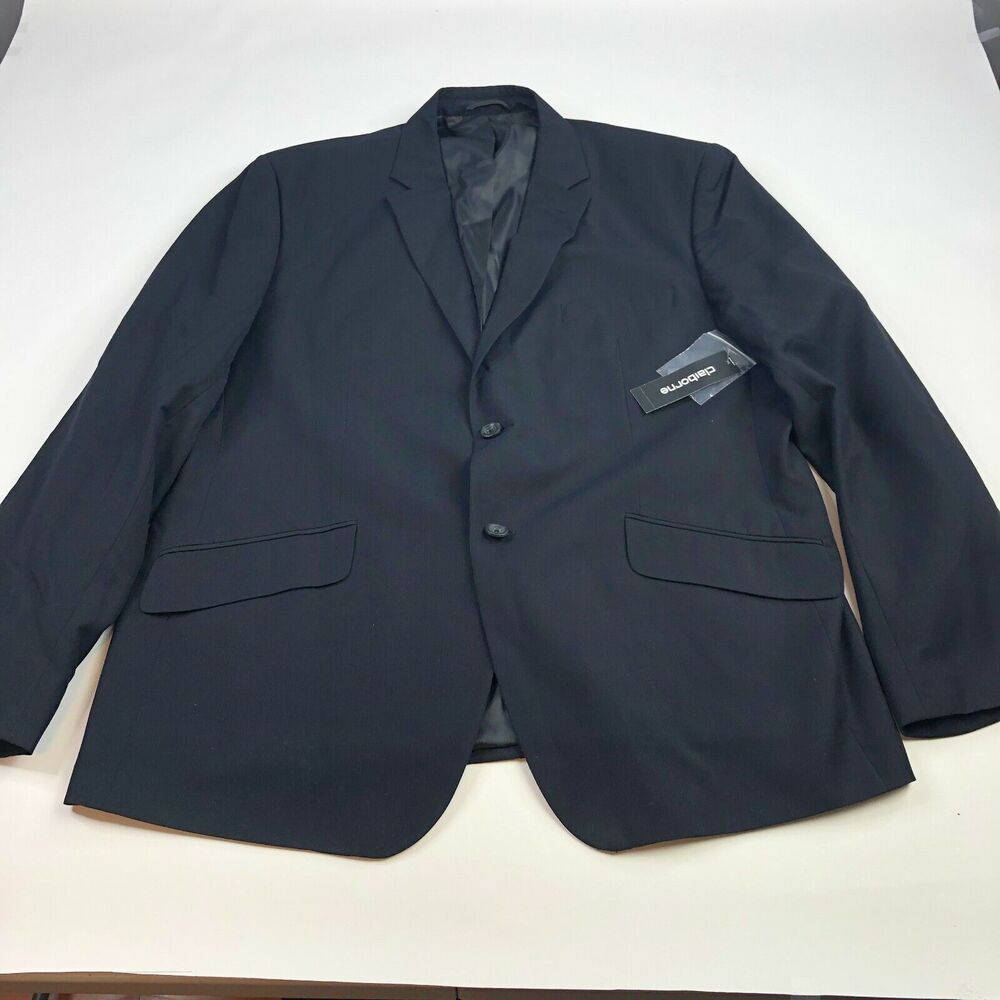 Claiborne Sports Jacket XL Black NEW Polyester Rayon Button Jacket Formal